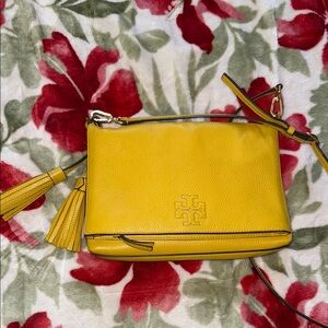 Tory Burch Thea fold over Yellow Crossbody Bag